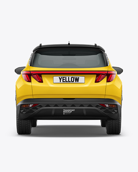 Compact Crossover SUV Mockup - Back View