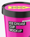 Glossy Ice Cream Cup Mockup