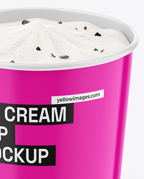 Glossy Ice Cream Cup Mockup