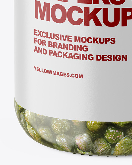 Clear Glass Jar with Capers Mockup