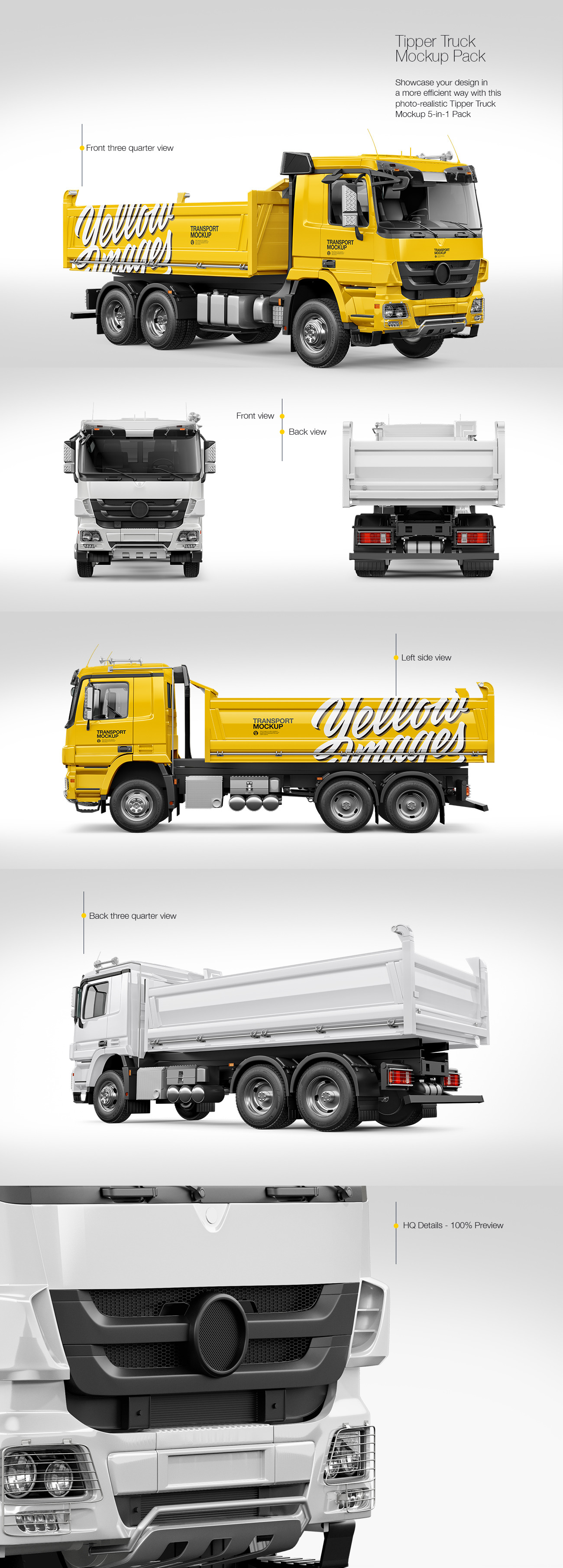 Tipper Truck Mockup Pack Tipper Truck Mockup Pack
