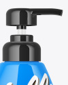 Glossy Liquid Soap Bottle with Pump Mockup