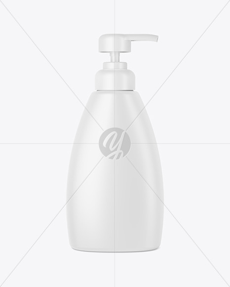 Matte Liquid Soap Bottle with Pump Mockup