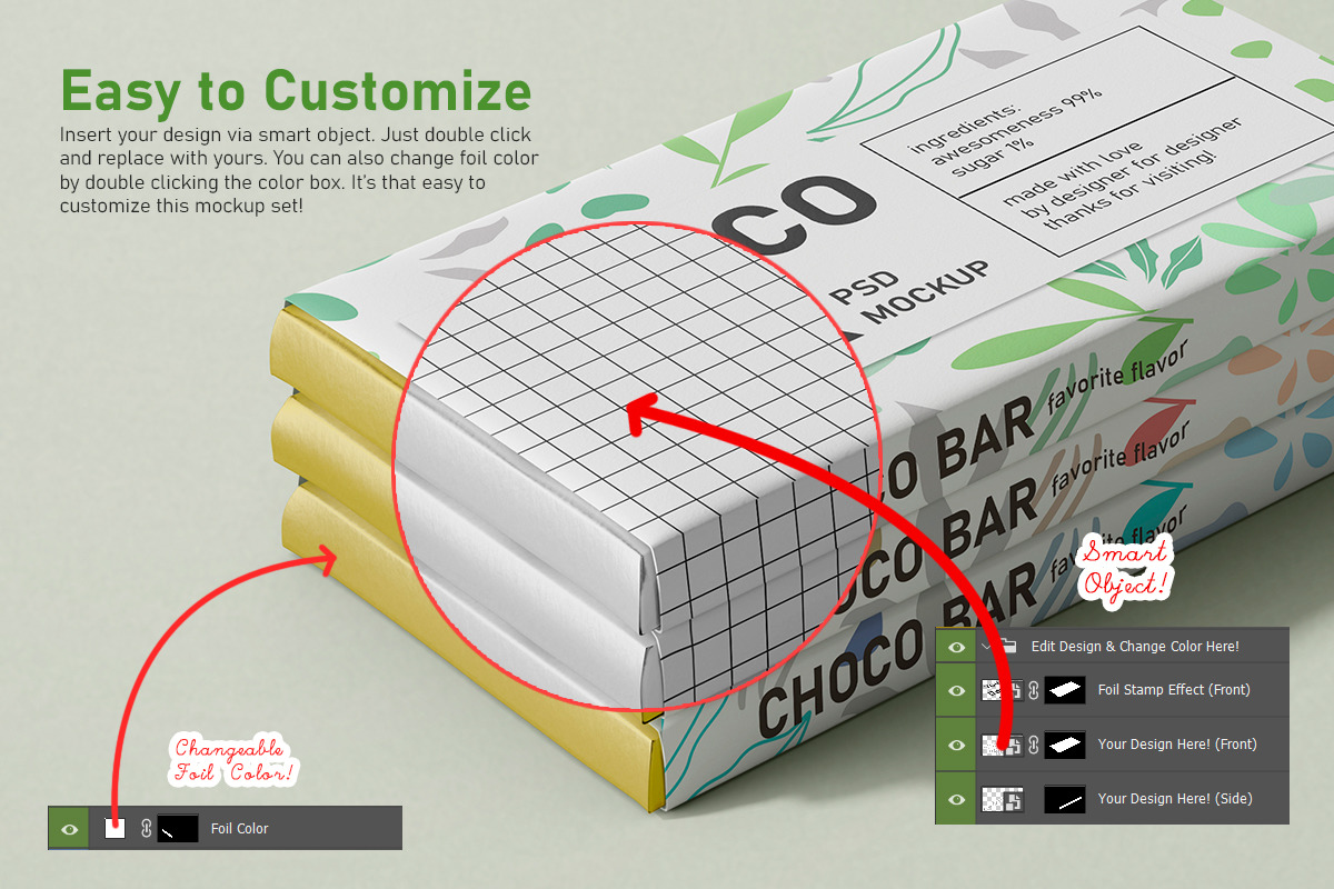 Chocolate Bars Food Packaging PSD Mockup Bundle Chocolate Bars Food Packaging PSD Mockup Bundle