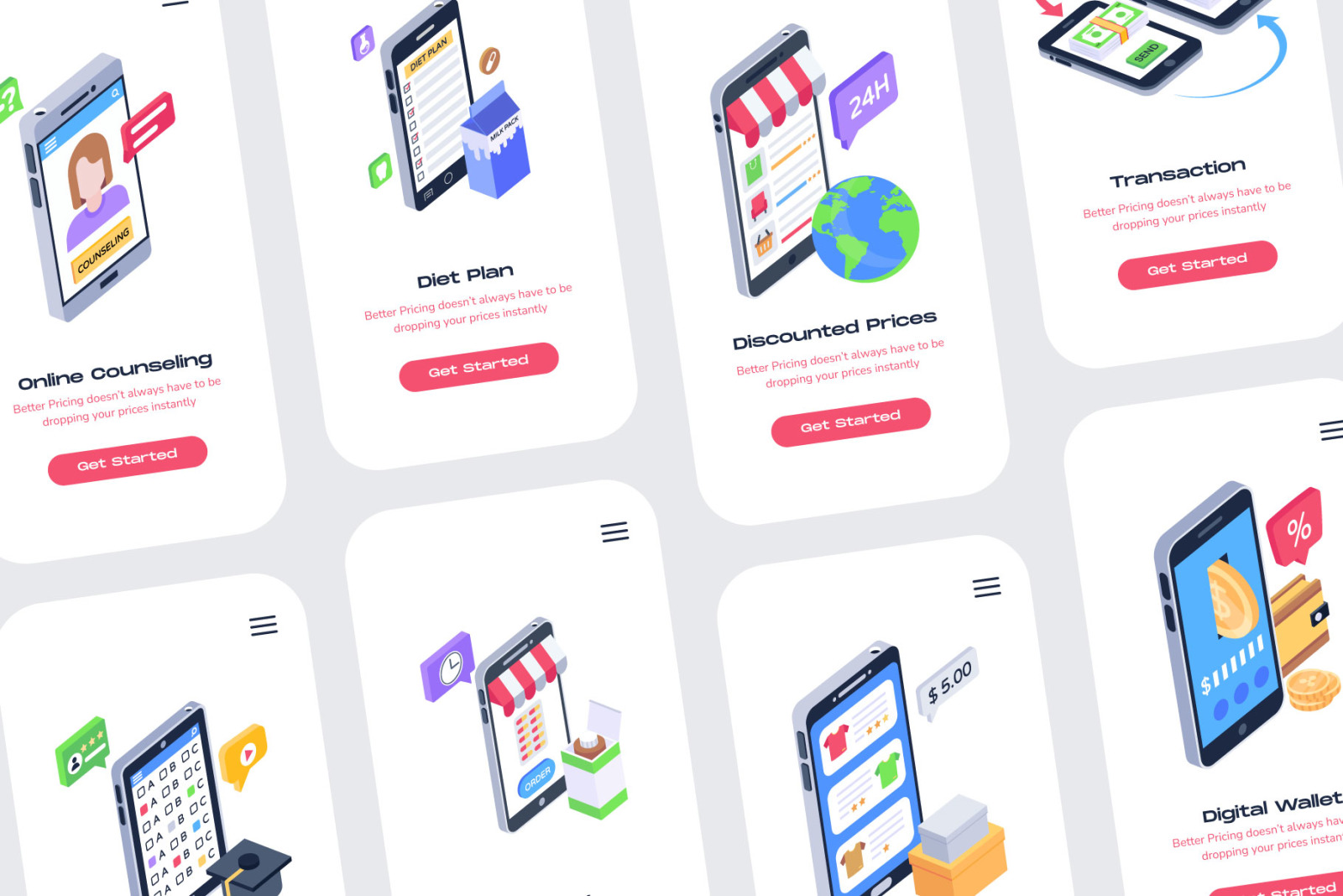 250 Mobile Technology Isometric Icons