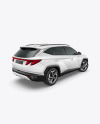 Compact Crossover SUV Mockup - Back Half Side View