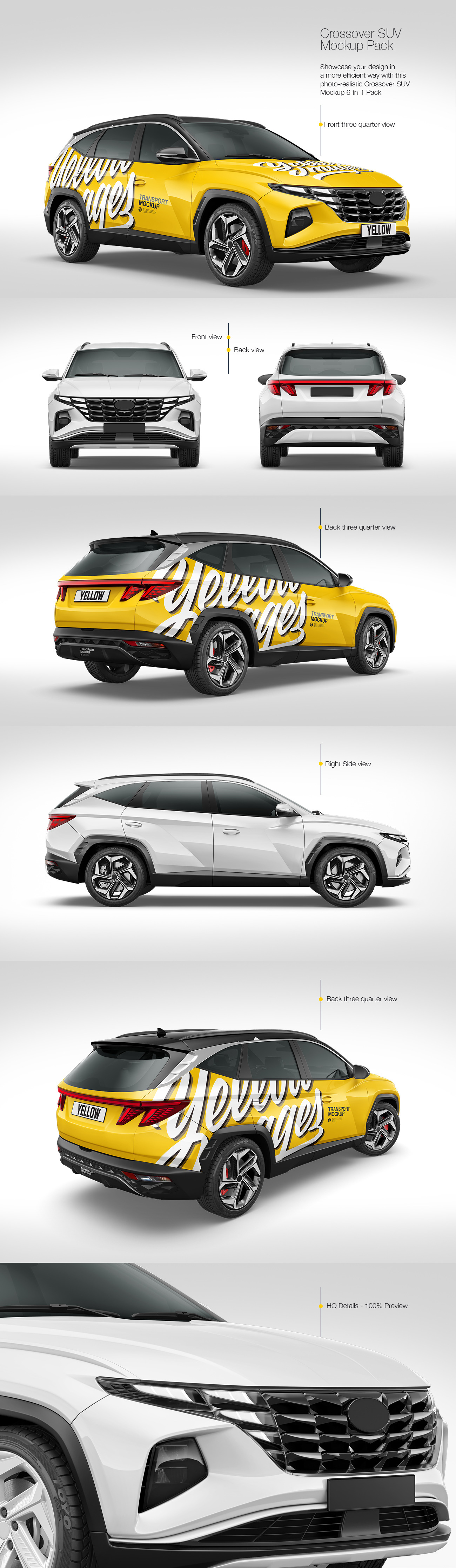 Compact Crossover SUV Mockup Pack Compact Crossover SUV Mockup Pack