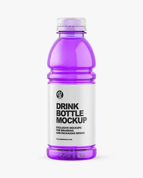 Blue PET Bottle With Soft Drink Mockup