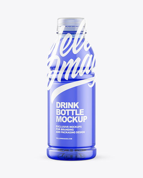 Blue PET Bottle With Soft Drink Mockup