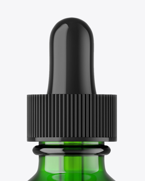 Green Glass Dropper Bottle Mockup