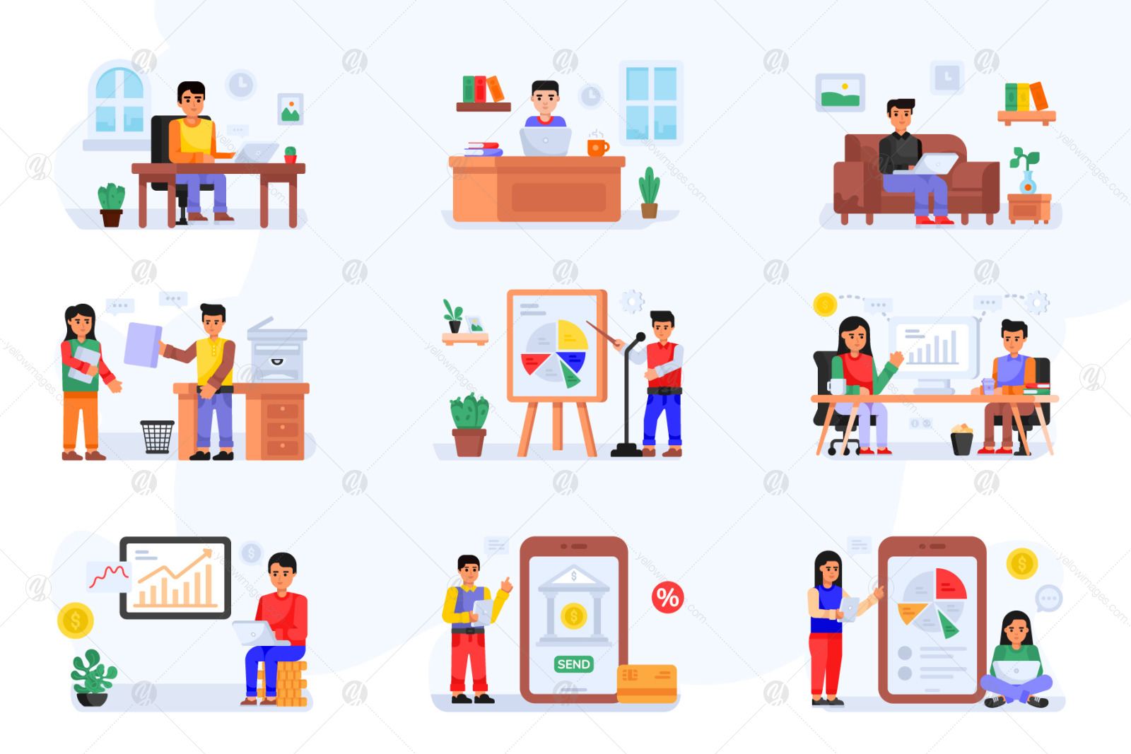 245 Flat Day to Day Activities illustrations 245 Flat Day to Day Activities illustrations