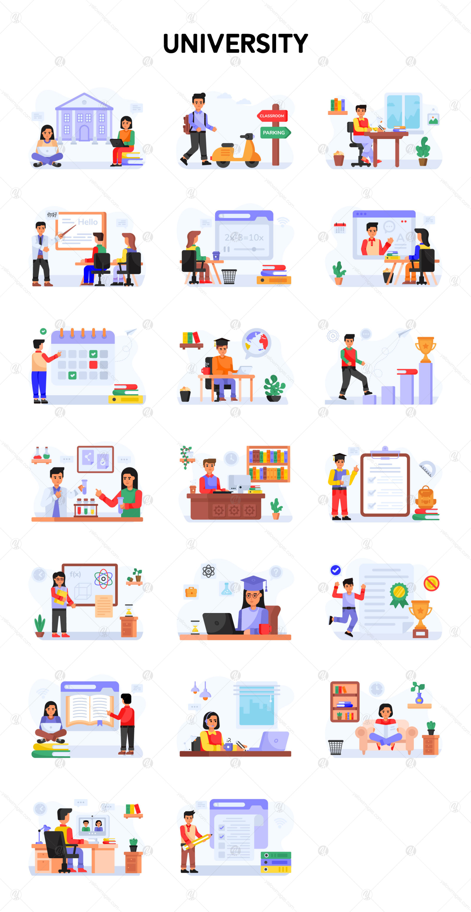 245 Flat Day to Day Activities illustrations 245 Flat Day to Day Activities illustrations