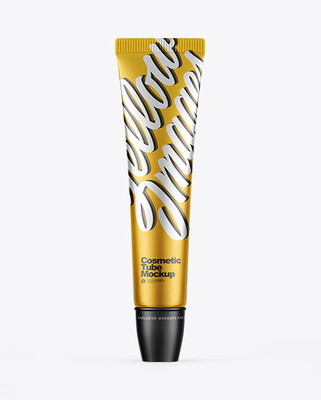 Matte Metallic Cosmetic Tube Mockup - Toothpaste tube mockup
