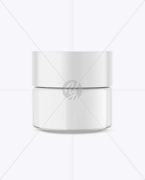 Clear Glass Cosmetic Jar Mockup