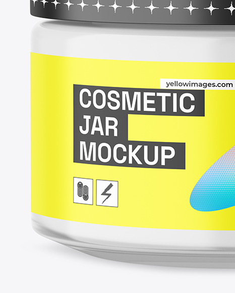 Clear Glass Cosmetic Jar Mockup