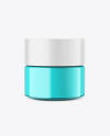 Colored Glass Cosmetic Jar Mockup