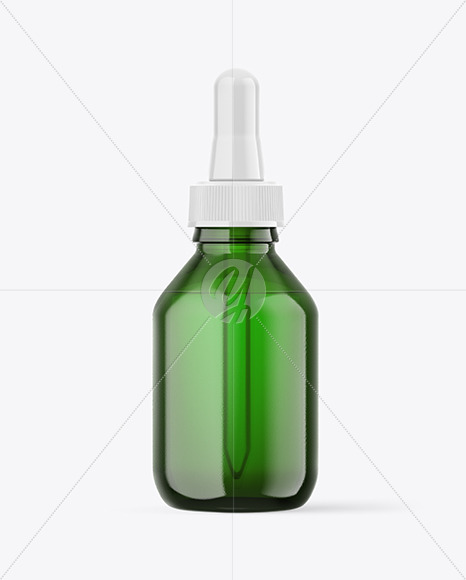 Green Glass Dropper Bottle Mockup
