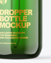 Green Glass Dropper Bottle Mockup
