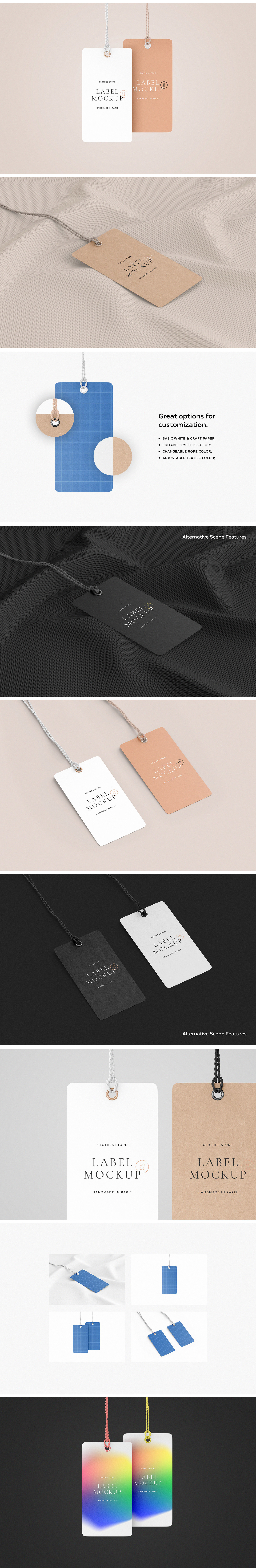 Label Tag Mockup Scenes