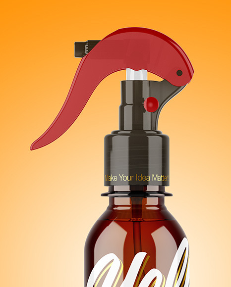 Amber Spray Bottle Mockup