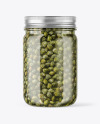 Clear Glass Jar with Capers Mockup