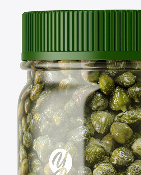 Clear Glass Jar with Capers Mockup