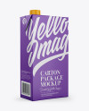 1L Carton Package Mockup - Half Side View