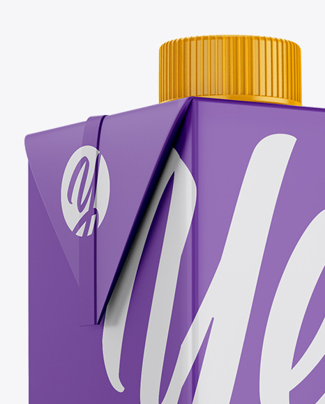 1L Carton Package Mockup - Half Side View