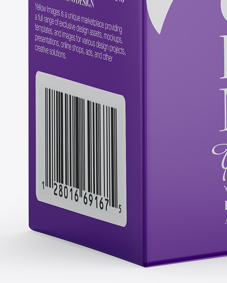 1L Carton Package Mockup - Half Side View