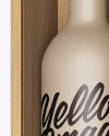 Ceramic Wine Bottle In Open Wooden Box Mockup - Half Side View