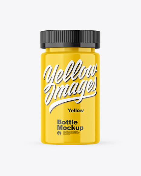 Glossy Bottle Mockup - Medical+blue