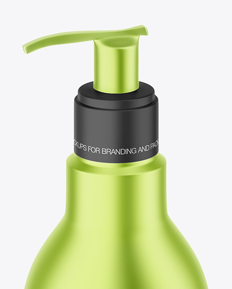 Matte Metallic Bottle with Pump Mockup