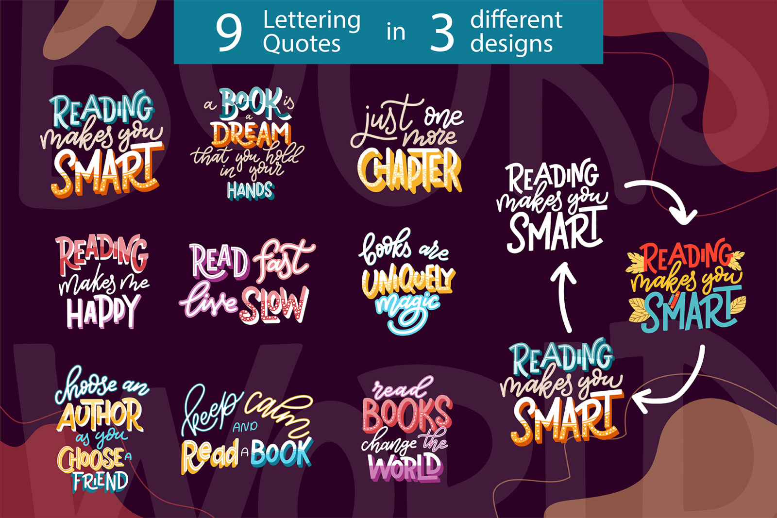 Lettering Quotes about Books