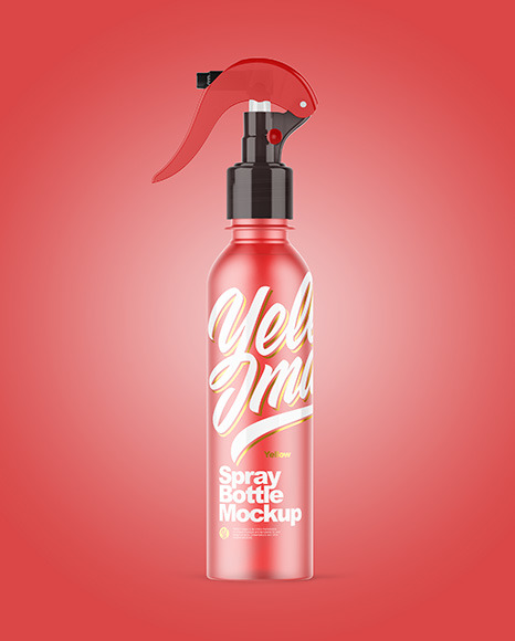 Colored Frosted Spray Bottle Mockup