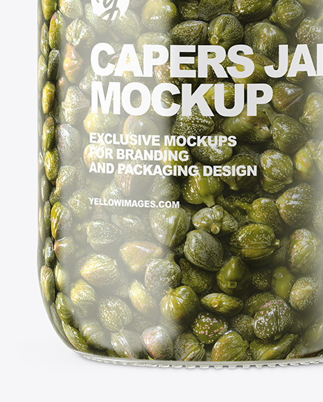 Clear Glass Jar with Capers Mockup