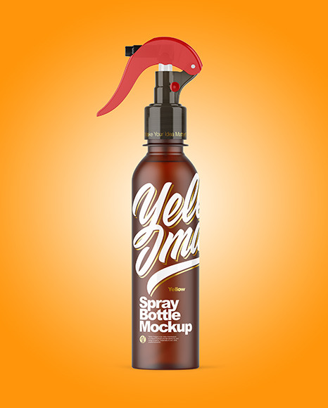 Frosted Amber Spray Bottle Mockup