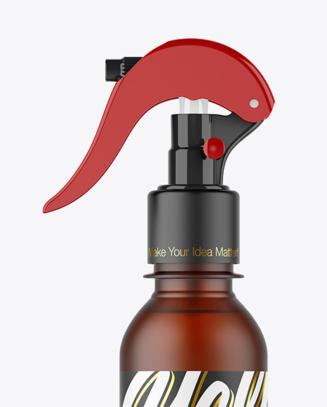 Frosted Amber Spray Bottle Mockup