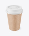 Kraft Coffee Cup with Biodegradable Lid Mockup