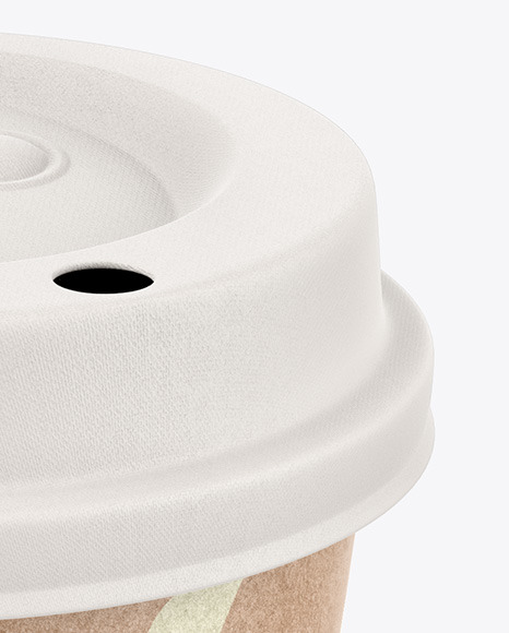 Kraft Coffee Cup with Biodegradable Lid Mockup