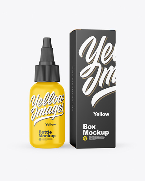 Matte Plastic Bottle &amp; Box Mockup