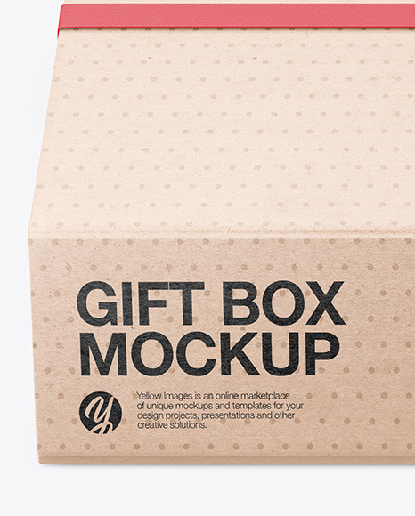 Kraft Gift Box Mockup