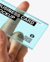 Transparent Business Card in a Hand Mockup