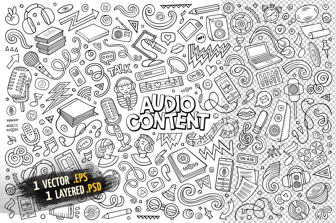 Audio Content Objects & Symbols Set Audio Content Objects & Symbols Set