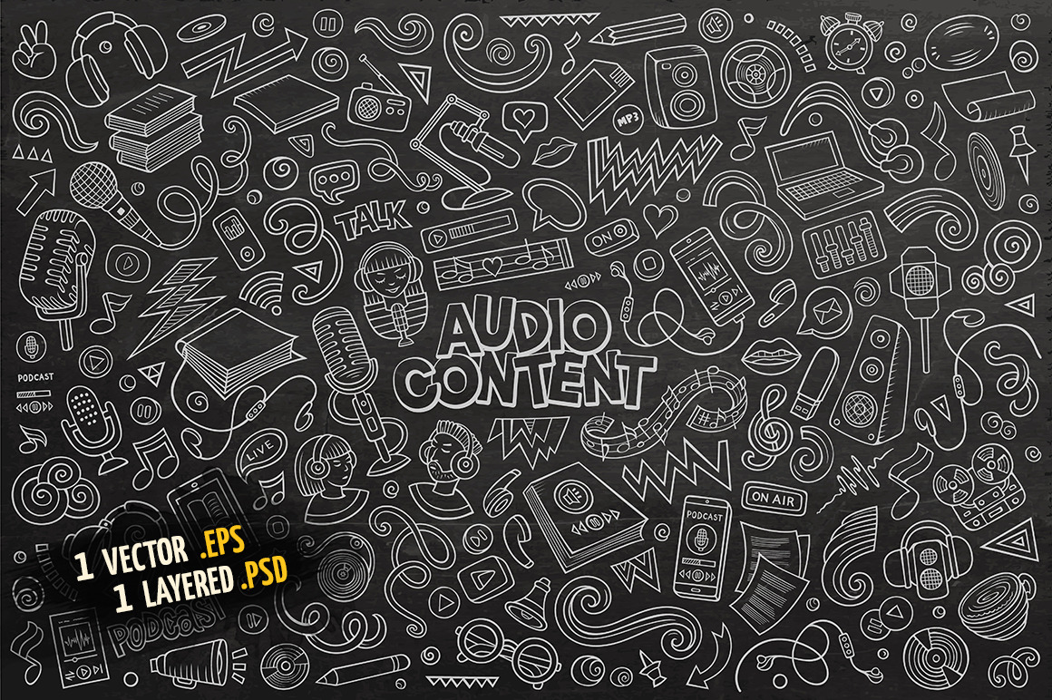 Audio Content Objects & Symbols Set Audio Content Objects & Symbols Set