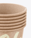 Stack of Kraft Coffee Cups Mockup