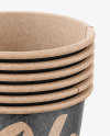 Stack of Kraft Coffee Cups Mockup