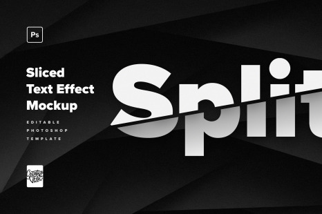 Split - Sliced Text Effect Mockup - Veila