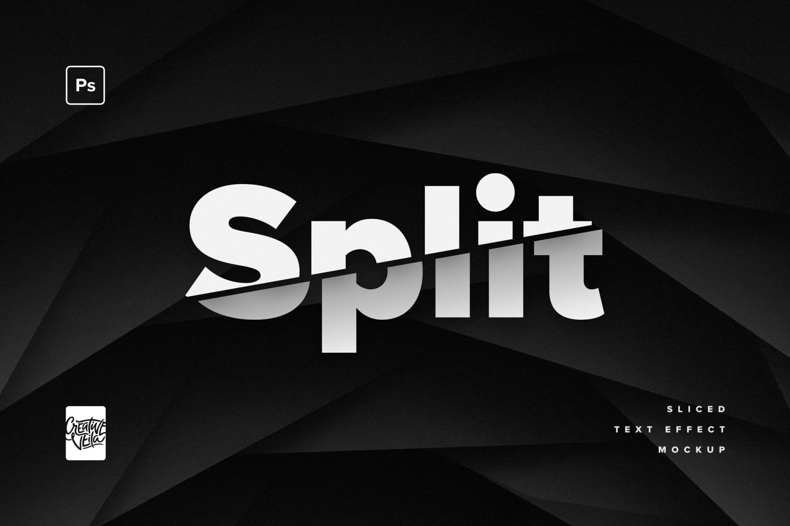 Split - Sliced Text Effect Mockup