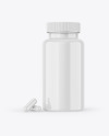 Glossy Plastic Bottle & Pills Mockup