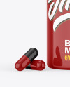 Glossy Plastic Bottle & Pills Mockup